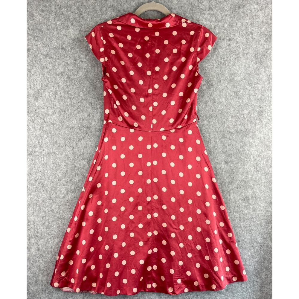 Vintage Betsey Johnson Silk Dress Womens Small Pink Polka Dot Retro Whimsy USA - Picture 11 of 16